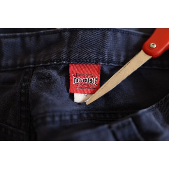 Vintage Interstate IS Baggy Blue Jeans Y2K Skater Hip Hop 42x30 Made in USA - Picture 6 of 16